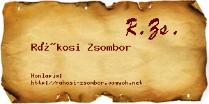 Rákosi Zsombor névjegykártya